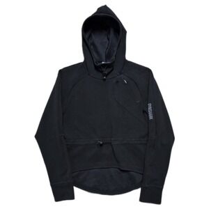 Gymshark Training Cropped Hoodie Womens Small Athletic Pullover Black EUC